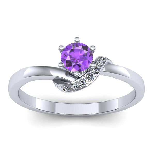 Inel cu ametist rotund