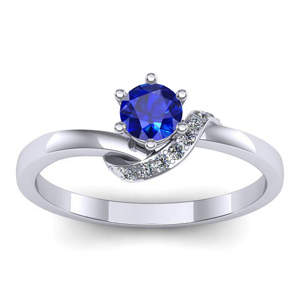 Inel cu safir rotund