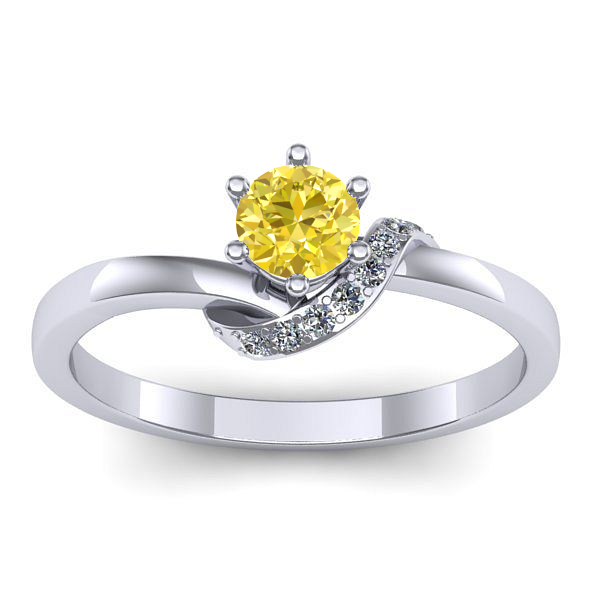 Inel cu safir galben rotund