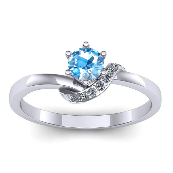 Inel logodna cu topaz blue rotund