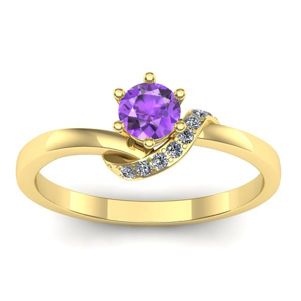 Inel cu ametist rotund