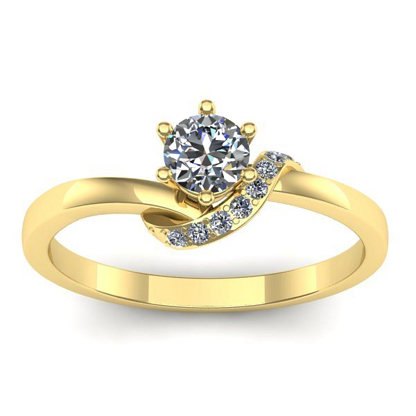 Inel cu diamant rotund