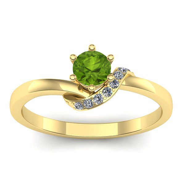 Inel de logodna cu peridot rotund