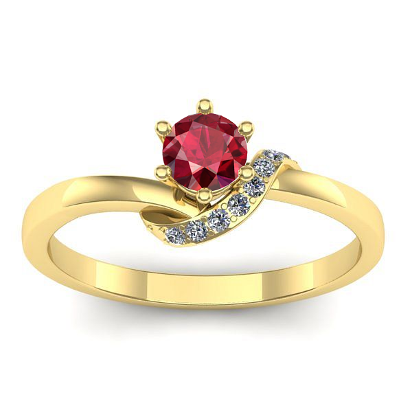 Inel cu rubin rotund