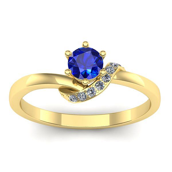 Inel cu safir rotund