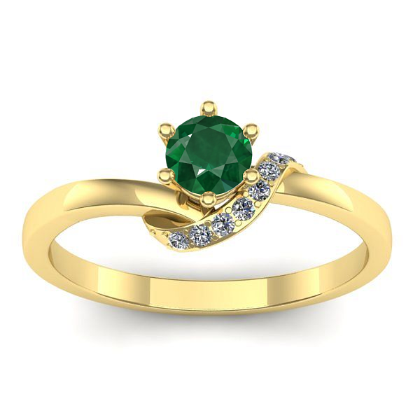 Inel cu smarald rotund