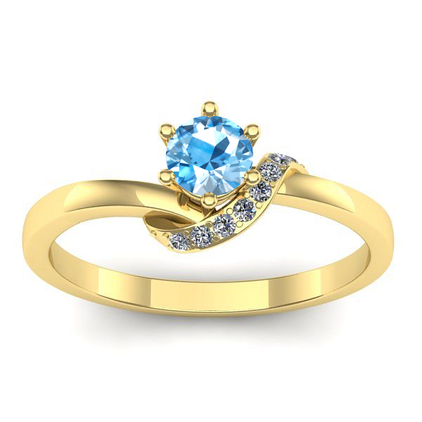 Inel cu topaz blue rotund