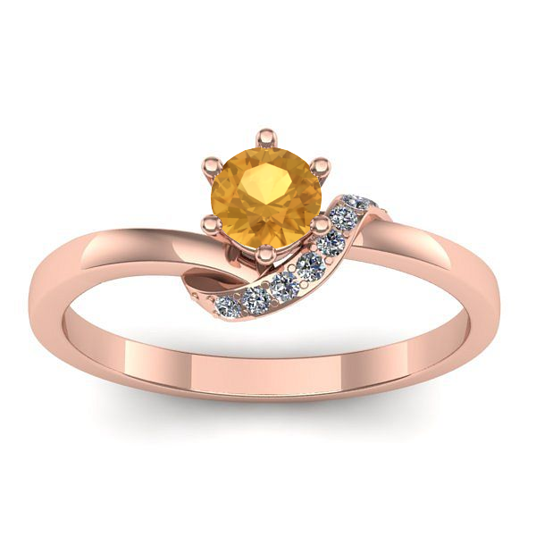 Inel de logodna cu citrin rotund
