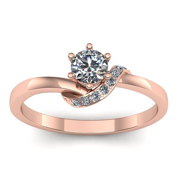 Inel cu diamant rotund