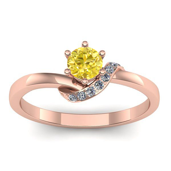 Inel cu safir galben rotund