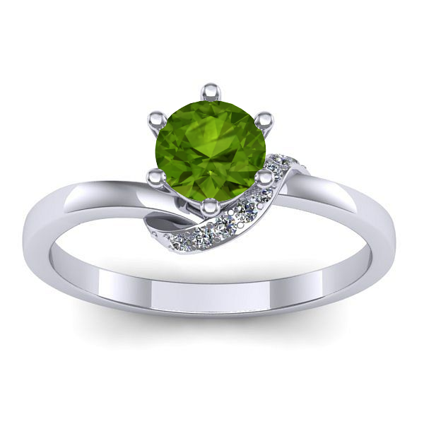 Inel de logodna cu peridot rotund