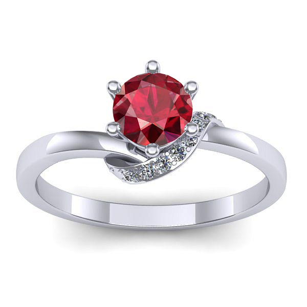 Inel cu rubin rotund