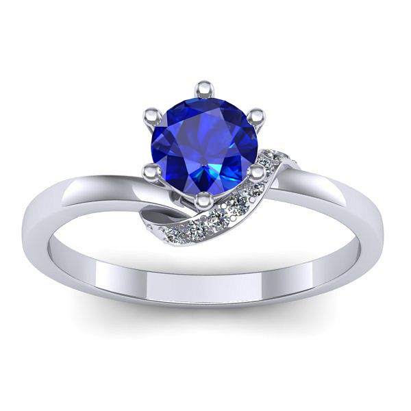 Inel de logodna cu safir rotund
