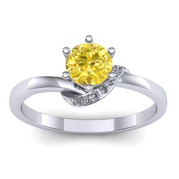 Inel de logodna cu safir galben rotund