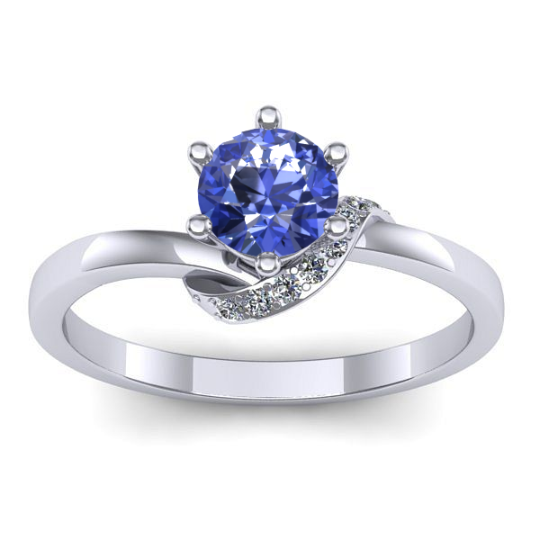 Inel logodna cu tanzanit rotund