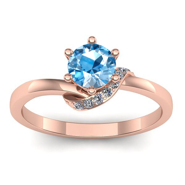 Inel cu topaz blue rotund