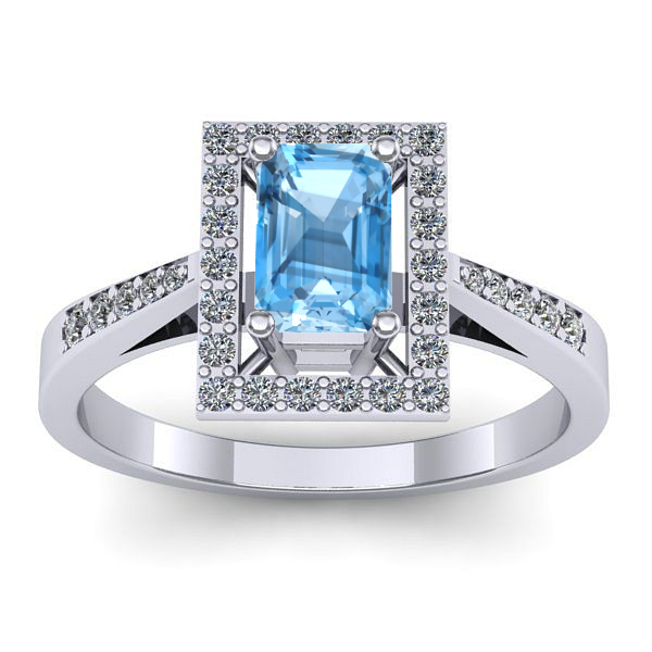 Inel de logodna cu topaz blue dreptunghiular