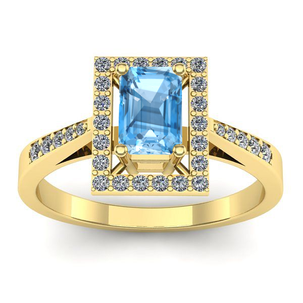 Inel cu topaz blue dreptunghiular