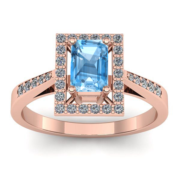 Inel de logodna cu topaz blue dreptunghiular