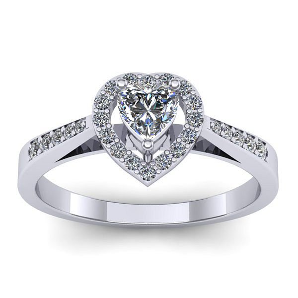 Inel de logodna cu diamant inima