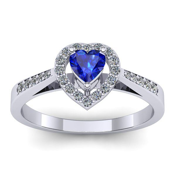 Inel logodna cu safir inima