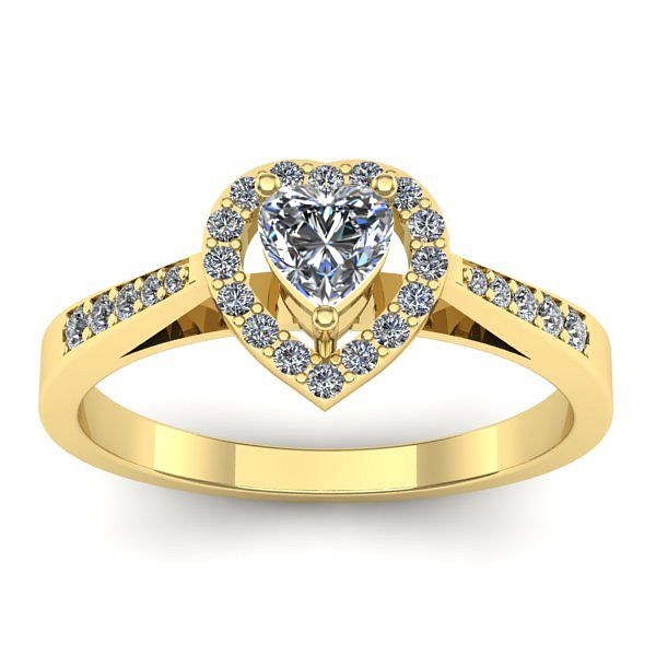 Inel de logodna cu safir alb inima