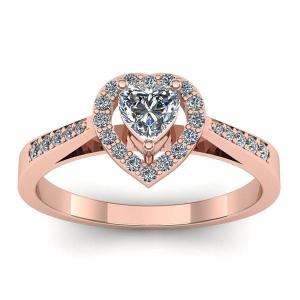 Inel de logodna cu safir alb inima