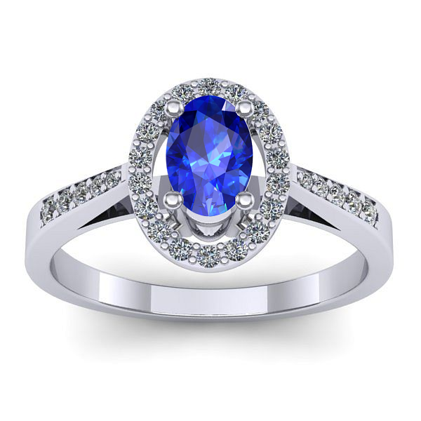 Inel de logodna cu safir oval