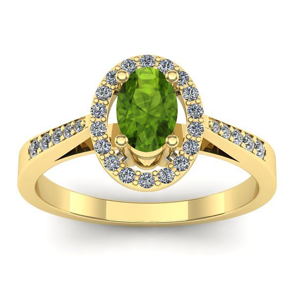Inel de logodna cu peridot oval