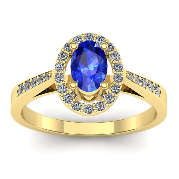 Inel logodna cu safir oval