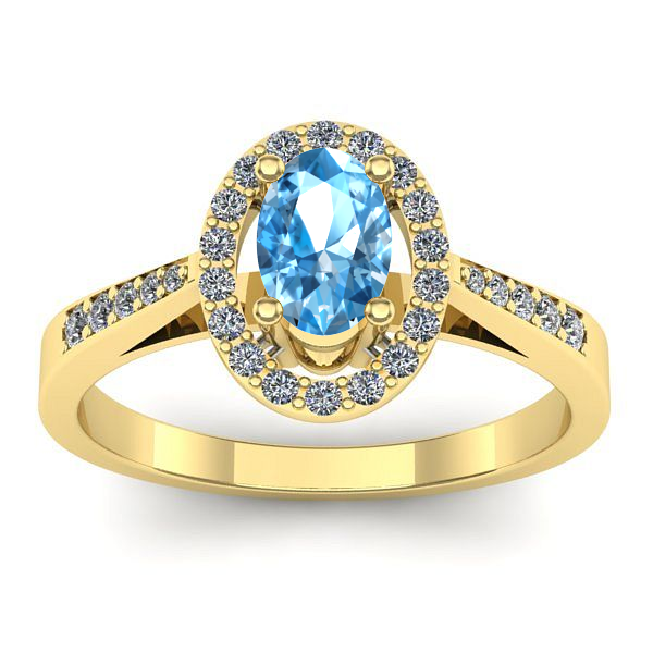 Inel de logodna cu topaz blue oval