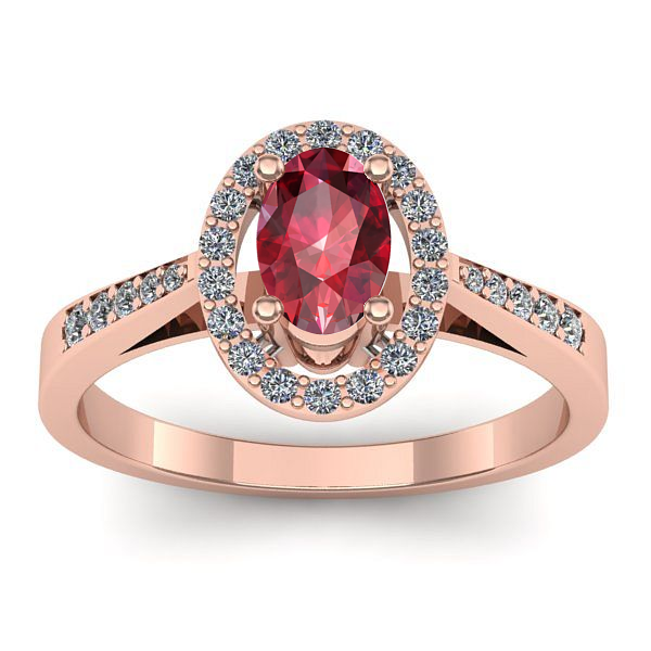 Inel logodna cu rubin oval