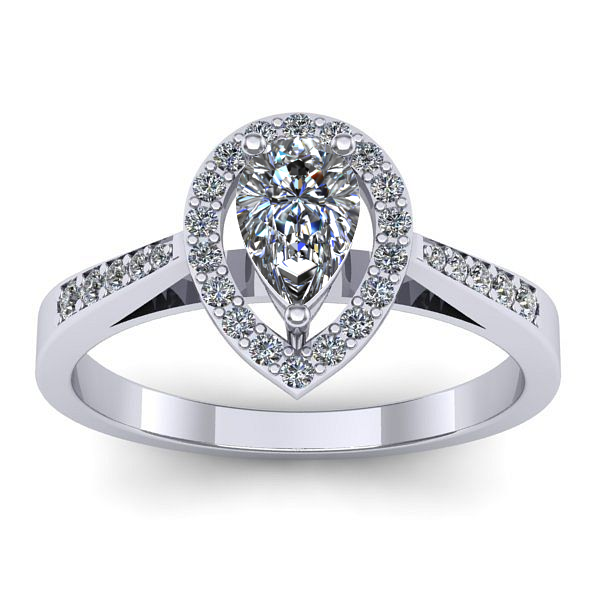 Inel logodna cu safir alb lacrima