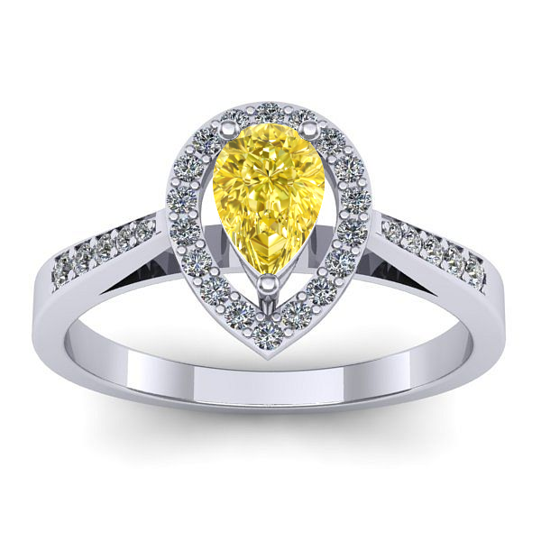 Inel de logodna cu safir galben lacrima