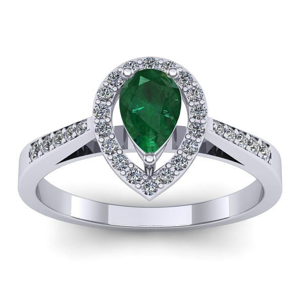 Inel cu smarald lacrima