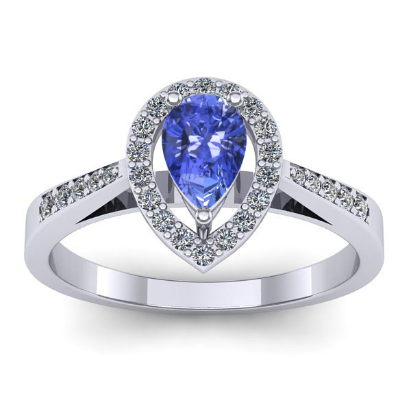 Inel de logodna cu tanzanit lacrima