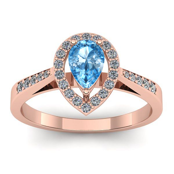 Inel cu topaz blue lacrima