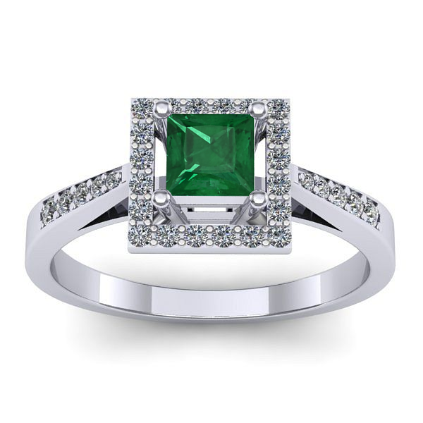 Inel logodna cu smarald patrat