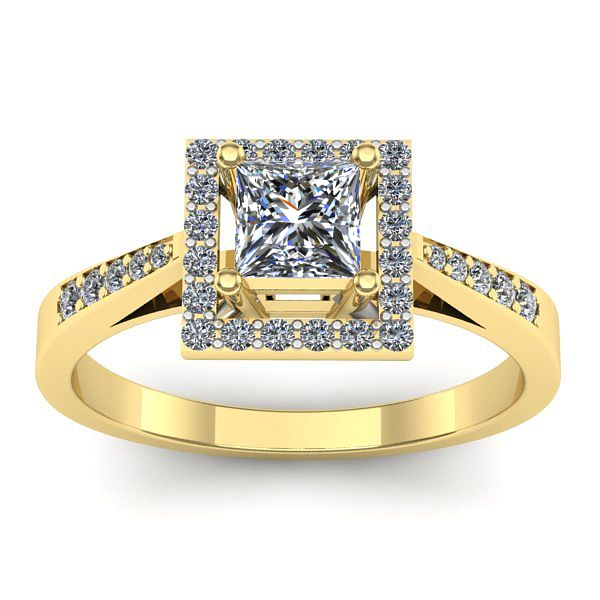 Inel de logodna cu diamant patrat