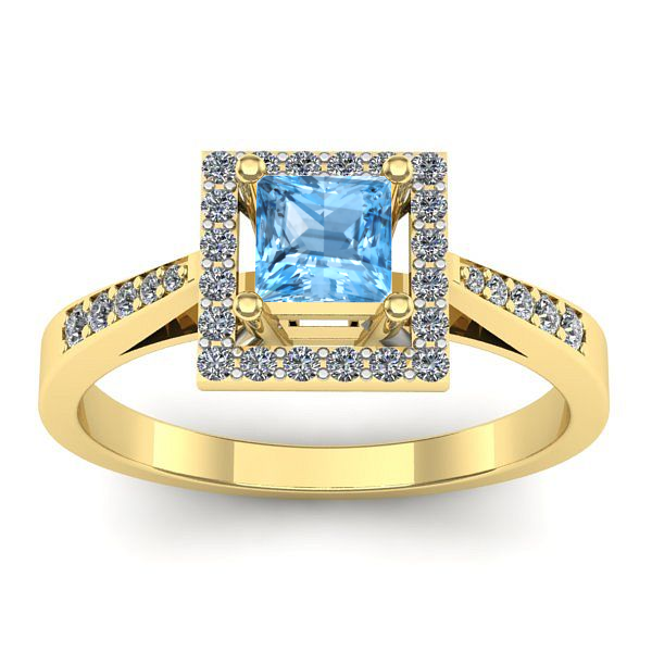 Inel cu topaz blue patrat