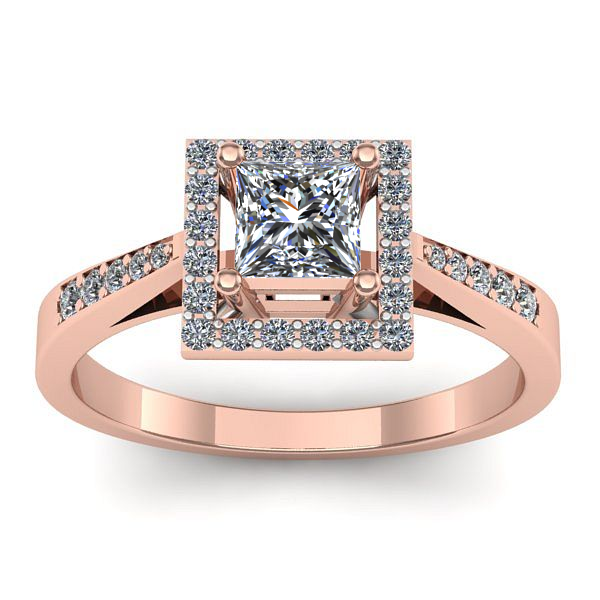 Inel de logodna cu safir alb patrat