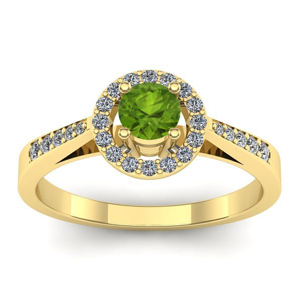 Inel cu peridot rotund