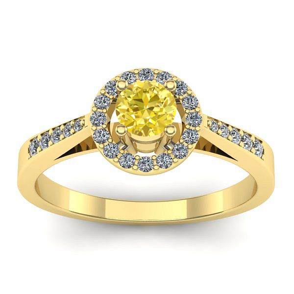 Inel cu safir galben rotund