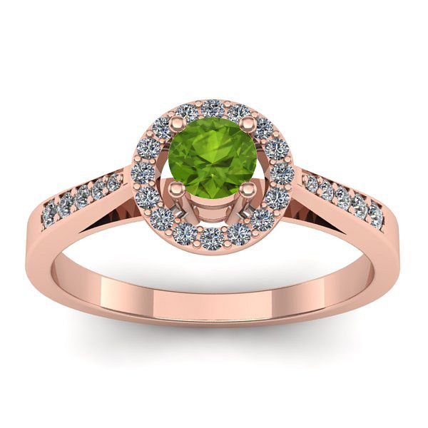 Inel de logodna cu peridot rotund