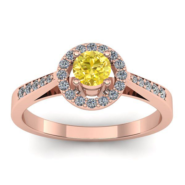 Inel de logodna cu safir galben rotund