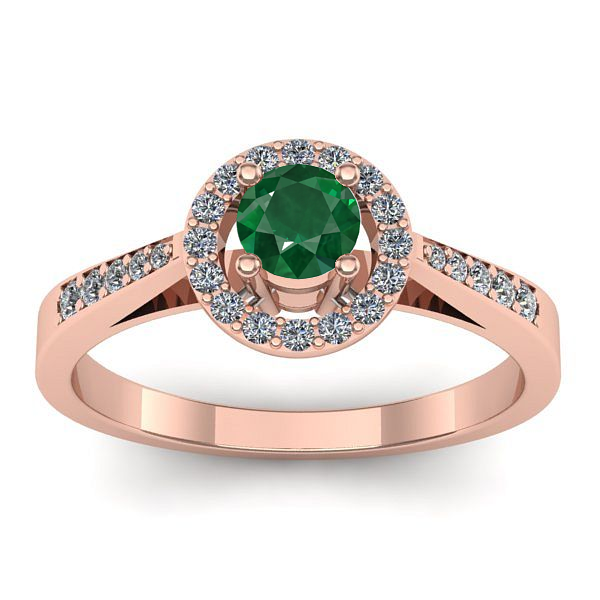 Inel logodna cu smarald rotund