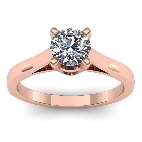 Inel cu diamant rotund