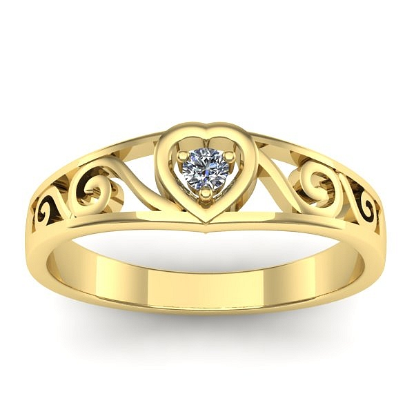 Inel cu diamant rotund