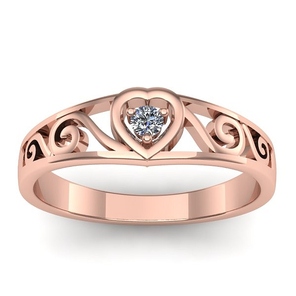 Inel cu diamant rotund