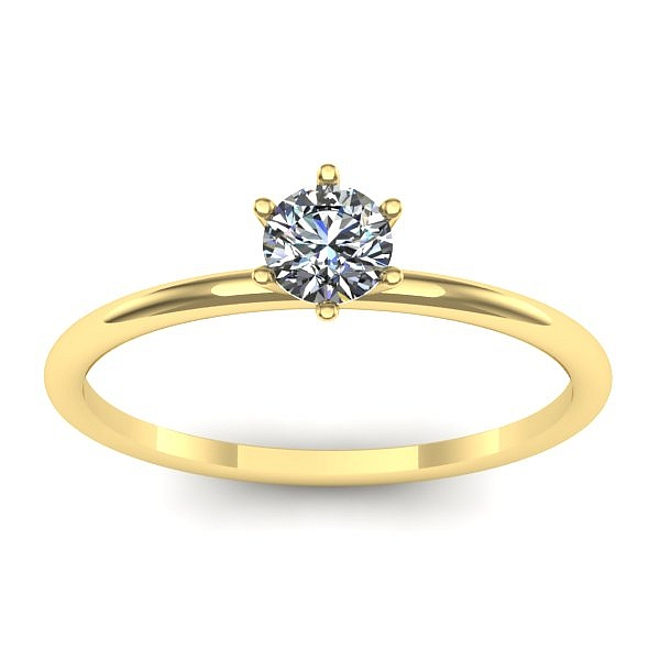 Inel cu diamant rotund